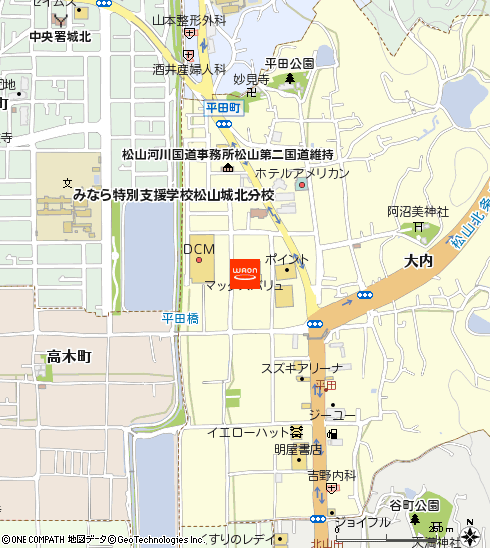 マックスバリュ平田店付近の地図